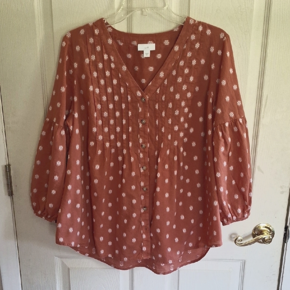 J-Jill Rust Floral Blouse, M